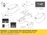 883135, Piaggio Group, walizka rh 35 l moto-guzzi california vintage 1100 2006, Nowy