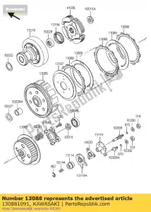 kawasaki 130881091 friction des plaques klf400-b1 - La partie au fond