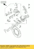 430411372DJ, Kawasaki, remklauw, rr, zwart ex250-f4 kawasaki gpx zz r 250 1988 1989 1992 1994, Nieuw