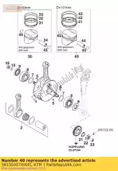 zuiger ii 101mm cpl. Cast 9 van KTM, met onderdeel nummer 58330007400II, bestel je hier online: