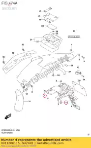 suzuki 0911606115 bolt,6x20,w/pl - Bottom side