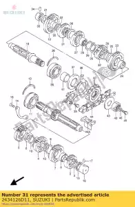 Suzuki 2434126D11 engrenage, 4e entraîné - La partie au fond