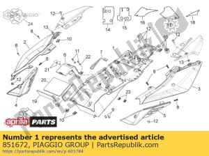 aprilia 851672 compartimento de sela - Lado inferior