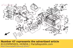 hendel, bagagetasopener (mitsui) van Honda, met onderdeel nummer 81335MN5003, bestel je hier online:
