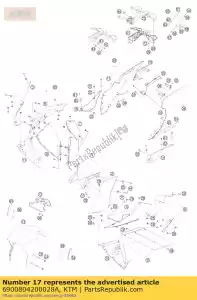 ktm 6900804200028A carenatura posteriore r / s wh. brill. - Il fondo