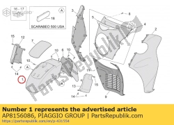 Aprilia AP8156086, Bovenste voorspatbord. grijs, OEM: Aprilia AP8156086