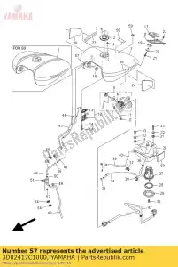 yamaha 3D82417C1000 emblema conjunto 3d - Lado inferior