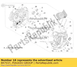 Piaggio Group 847537 tubo de pulverizador de aceite - Lado inferior