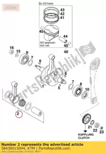 KTM 58430015044 drijfstang reparatieset - Onderkant