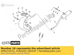 Aprilia AP8219552, Uszczelka ko?nierza rury wydechowej, OEM: Aprilia AP8219552