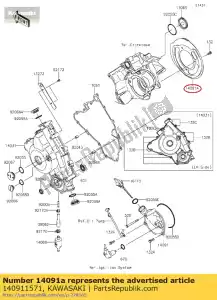 kawasaki 140911571 capa, conversor de correia kvf650-a1 - Lado inferior