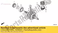 13031KYY900, Honda, set di anelli, pistone (0,50) honda  crf 125 2014 2018 2019 2020, Nuovo