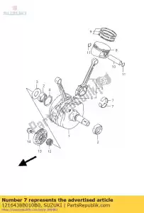 suzuki 1216438B010B0 pasador de metal - Lado inferior