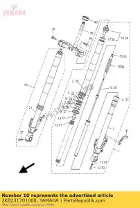 yamaha 2KB231701000 comp. cilindro, garfo dianteiro - Lado inferior