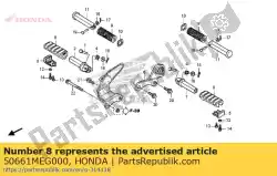 Ici, vous pouvez commander le caoutchouc, étape principale auprès de Honda , avec le numéro de pièce 50661MEG000: