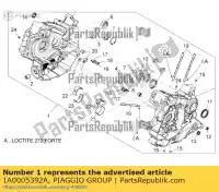 1A0005392A, Piaggio Group, crankcase assembly 2a aprilia  caponord dorsoduro zd4tv000, zd4tv001, zd4tva00, zd4tva01, zd4tvc00,  zd4vk000, zd4vka, zd4vk001, zd4vka01 zd4vkb000, zd4vkb001, zd4vkb003, zd4vkb00x, zd4vkb009 zd4vku00 1200 2010 2013 2014 2015 2016 2017, New