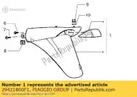 29421800F1, Piaggio Group, garde arrière vespa et 50 1997 1998, Nouveau