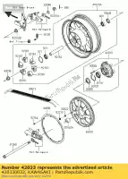 420330032, Kawasaki, giunto di accoppiamento, mozzo rr vn1700e9f kawasaki vn 1700 2009 2010 2011 2012 2013 2014, Nuovo