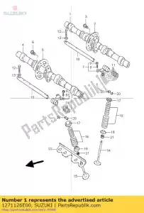 suzuki 1271126E00 nokkenas, inlaat - Onderkant