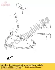 Yamaha 4NK263120000 cable, throttle 2 - Bottom side