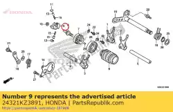 Aqui você pode pedir o câmbio, tambor de câmbio em Honda , com o número da peça 24321KZ3891: