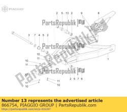 Aprilia 866754, Espaçador lh, OEM: Aprilia 866754