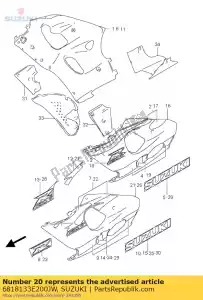 suzuki 6818133E200JW emblema, 