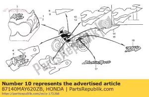 Honda 87140MAY620ZB striscia b, r. serbatoio carburante * t - Il fondo