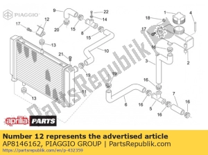 aprilia AP8146162 water cooler upper support - Bottom side