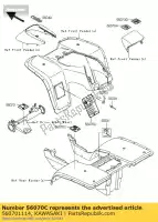 560701114, Kawasaki, etiqueta de advertencia, neumático en klf300-b kawasaki klf 300 2000 2001 2002 2003 2004 2005 2006, Nuevo