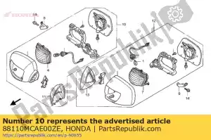 honda 88110MCAE00ZE espelho assy., r. voltar * r274m * (r274m durango vermelho metálico) - Lado inferior