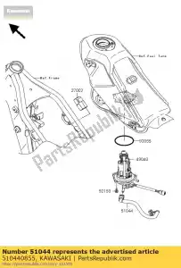 Kawasaki 510440855 conjunto de tubo, combustible - Lado inferior