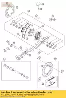 77110001044, KTM, ruota posteriore cpl.2,15x19 excel 11 ktm exc mxc sx sxs xc 125 150 200 250 300 350 400 450 525 540 2003 2004 2005 2011 2012, Nuovo