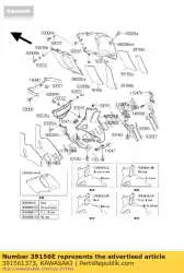 Qui puoi ordinare pad, lwr cowling, rh da Kawasaki , con numero parte 391561373: