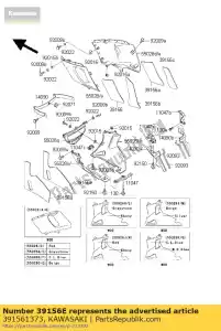 Kawasaki 391561373 pad, lwr cowling, rh - Il fondo