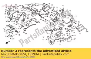 Honda 64200MAJD60ZA kappenset, r. bovenste (wl) * - Onderkant