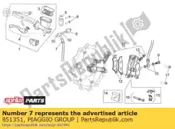 Ici, vous pouvez commander le flexible de frein avant auprès de Piaggio Group , avec le numéro de pièce 851351: