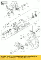 420411246, Kawasaki, pignon-moyeu, 53t kx80-j1 kawasaki  kx 80 85 100 1989 1990 1991 1992 1993 1994 1995 1996 1997 1998 1999 2000 2001 2002 2003 2005 2006 2007 2008 2009 2010 2011 2012 2013 2014 2015 2016 2017 2018 2019 2020, Nouveau