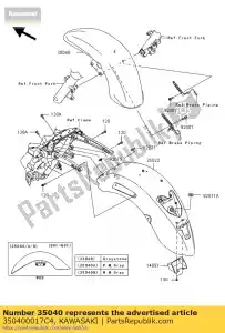 Kawasaki 350400017C4 fender-comp-front, m.gray - Lado inferior