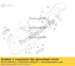 Qui puoi ordinare parafango anteriore da Piaggio Group , con numero parte 65102900LG: