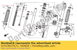 geen beschrijving beschikbaar op dit moment van Honda, met onderdeel nummer 51410KCY671, bestel je hier online: