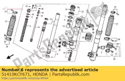 Here you can order the no description available at the moment from Honda, with part number 51410KCY671: