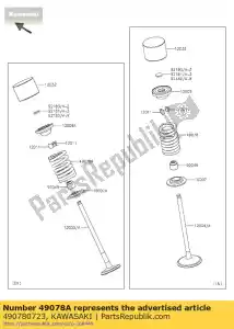 Kawasaki 490780723 spring-engine valve,exha - Bottom side