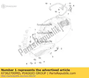 Piaggio Group 67362700MD zacisk spojlera po prawej stronie - Dół