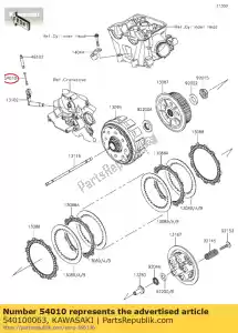 kawasaki 540100063 cabo, liberação da embreagem klx450a8f - Lado inferior