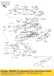 cover-tail, lh, m. M. Grijs van Kawasaki, met onderdeel nummer 36040010325X, bestel je hier online: