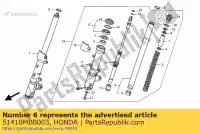 51410MBB003, Honda, pipe comp., fr. forchetta honda vtr 1000 1997 1998 1999 2000, Nuovo