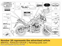 886950, Piaggio Group, autocollant lh 1200 sport 8v moto-guzzi sport 1200 2008, Nouveau