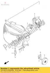 Aqui você pode pedir o conjunto de farol em Suzuki , com o número da peça 3510021E00999: