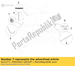 Aprilia 622277, 125 name plate, OEM: Aprilia 622277